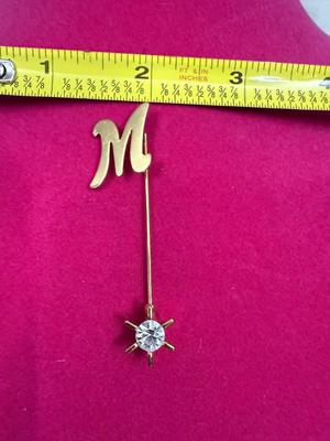 “M” Rhinestone Pin