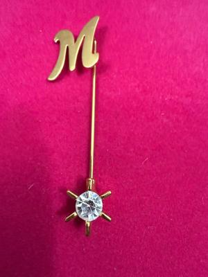 “M” Rhinestone Pin