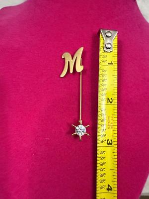 “M” Rhinestone Pin