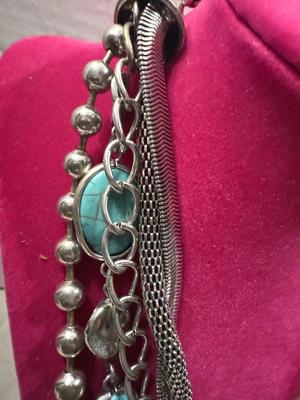 Turquoise and Silver-Like Necklace