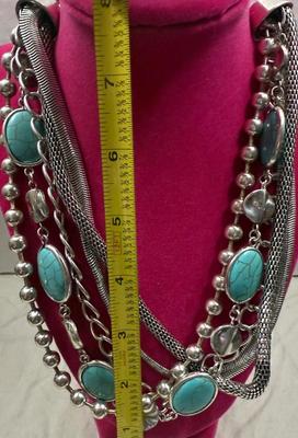 Turquoise and Silver-Like Necklace