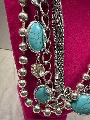 Turquoise and Silver-Like Necklace