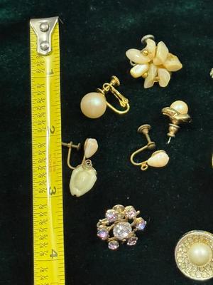 Miscellaneous Pearl-like and Rhinestone Earring lot