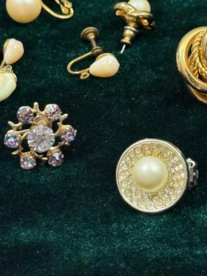 Miscellaneous Pearl-like and Rhinestone Earring lot