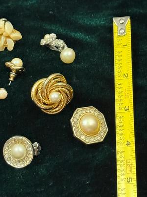 Miscellaneous Pearl-like and Rhinestone Earring lot
