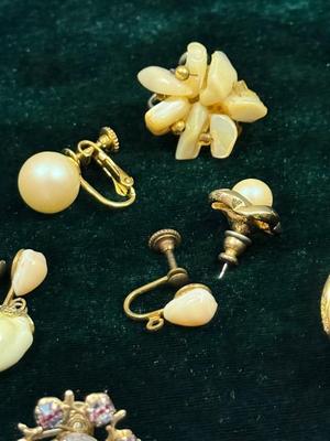 Miscellaneous Pearl-like and Rhinestone Earring lot