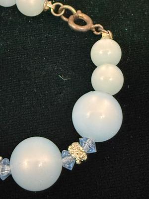 Blue pearl like necklace