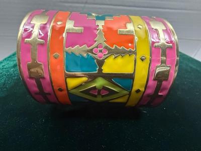 Aztec Design Brass like Cuff