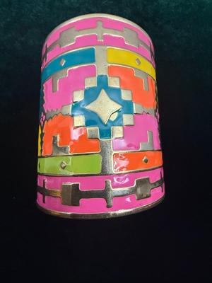 Aztec Design Brass like Cuff