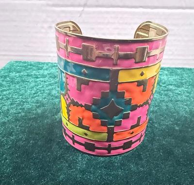 Aztec Design Brass like Cuff