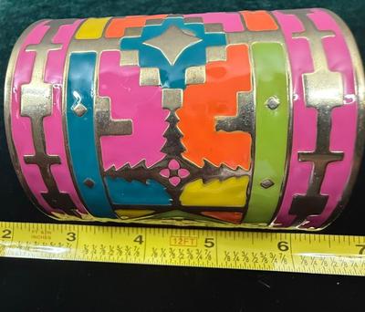 Aztec Design Brass like Cuff