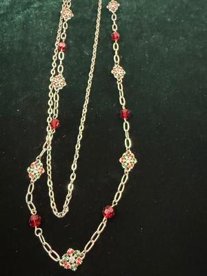 Christmas Themed Rhinestone Necklace