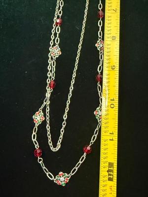 Christmas Themed Rhinestone Necklace