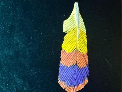 Signed Wooden Feather Pin