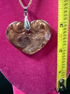Swirl Glass Heart Necklace
