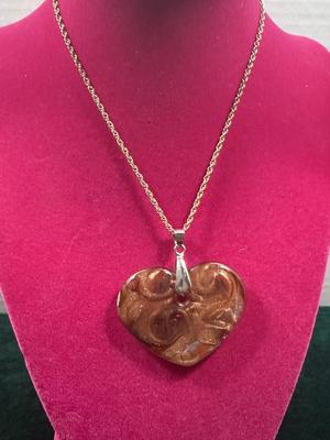 Swirl Glass Heart Necklace