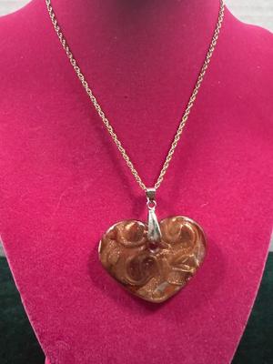 Swirl Glass Heart Necklace