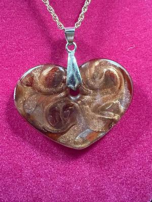 Swirl Glass Heart Necklace