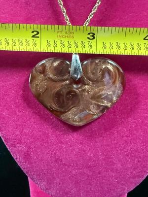 Swirl Glass Heart Necklace