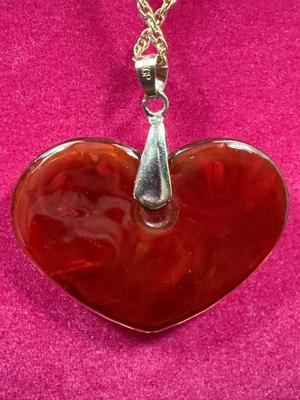 Swirl Glass Heart Necklace