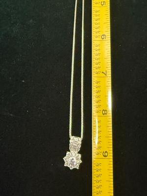 Rhinestone and sterling silver necklace