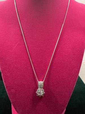 Rhinestone and sterling silver necklace