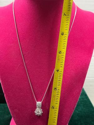 Rhinestone and sterling silver necklace