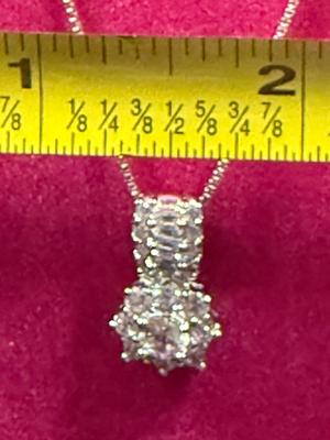 Rhinestone and sterling silver necklace