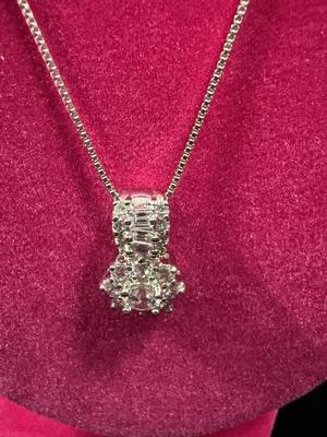 Rhinestone and sterling silver necklace