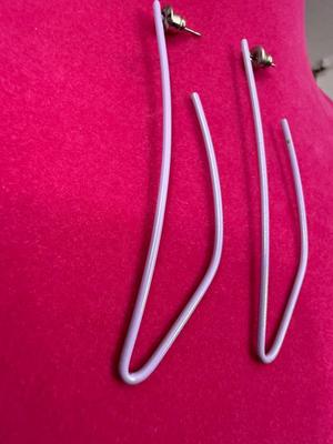 1980’s Style Purple Linear Earrings