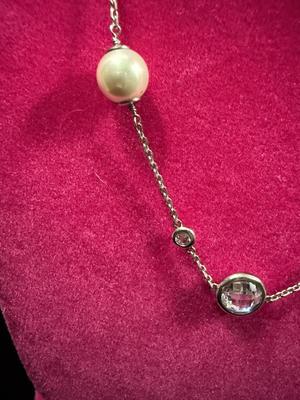 JDM Pearl and Crystal Sterling Necklace