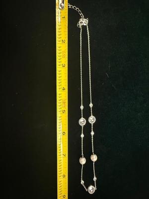 JDM Pearl and Crystal Sterling Necklace
