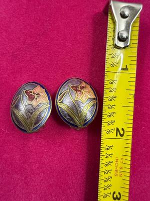 Lilly Pave enameled clip on Earrings