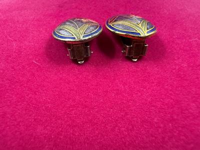 Lilly Pave enameled clip on Earrings