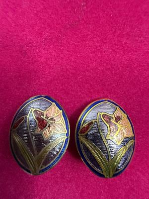 Lilly Pave enameled clip on Earrings