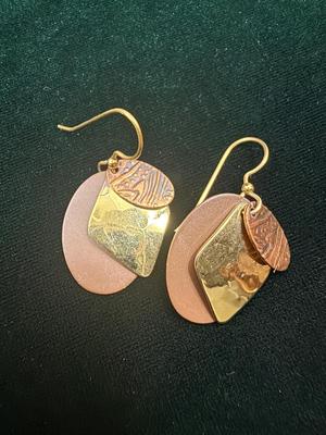 Gold & Bronze like pierced earrings