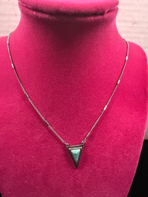 Sterling Silver Turquoise Triangle Necklace