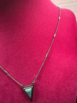 Sterling Silver Turquoise Triangle Necklace