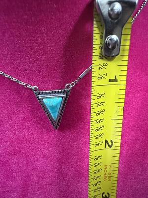 Sterling Silver Turquoise Triangle Necklace