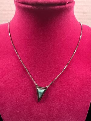 Sterling Silver Turquoise Triangle Necklace