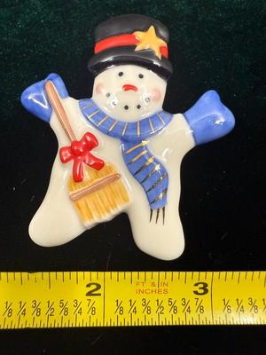 Ceramic Snowman Pin