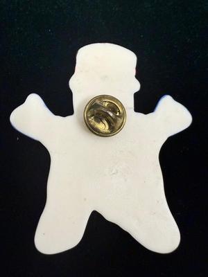 Ceramic Snowman Pin