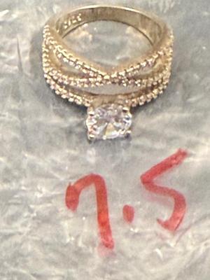 Sterling Silver and cubic Zirconia Band