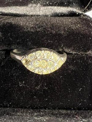 Vintage Sterling Silver Rhinestone Ring