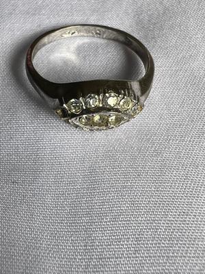 Vintage Sterling Silver Rhinestone Ring