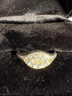 Vintage Sterling Silver Rhinestone Ring