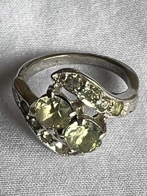 Vintage Sterling Silver and Rhinestone Ring