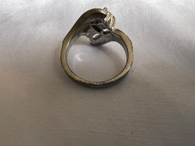 Vintage Sterling Silver and Rhinestone Ring