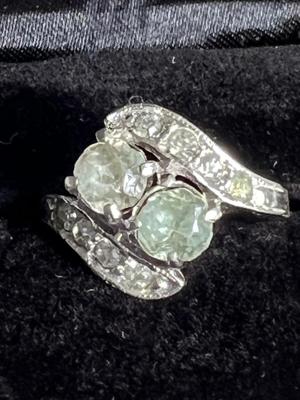 Vintage Sterling Silver and Rhinestone Ring