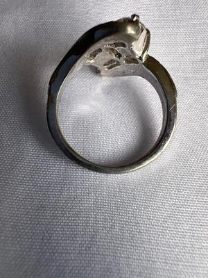 Vintage Sterling Silver and Rhinestone Ring